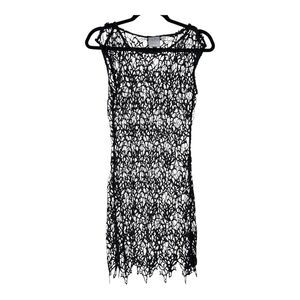 Anthropologie HD in Paris Black Embroidered Knit Beach Coverup Dress 00
